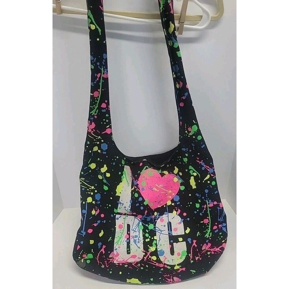 DC ONE Shoulder Crossbody I Love D.C. bag Purse Multicolored Confetti